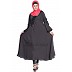 Umbrella abaya with embroidery patchwork- Grey